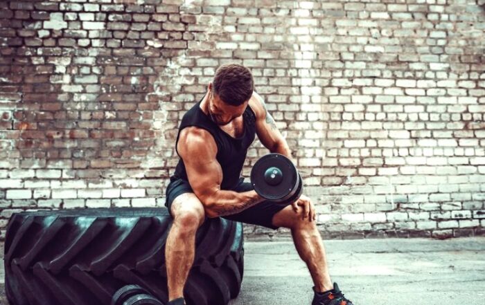 Working out arms and shoulders